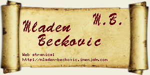 Mladen Bećković vizit kartica